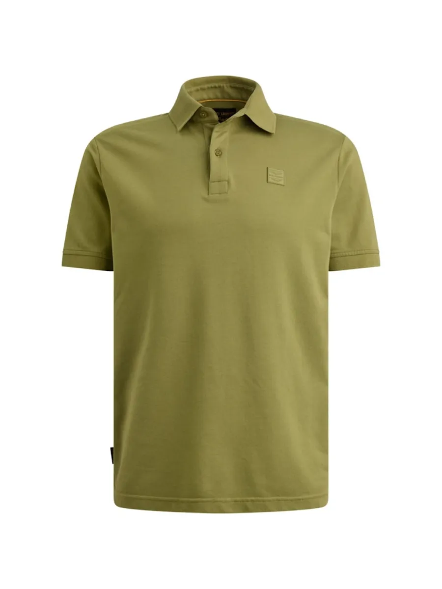 PME LEGEND-Short sleeve polo stretch pique blend-PPSS2606866-6394 Mosstone-MOSGROEN