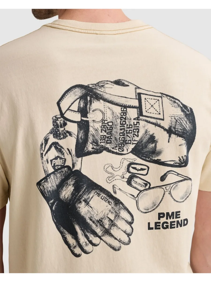 PME LEGEND-Short sleeve r-neck heavy open end-PTSS2606577-7013 Bone white-WIT