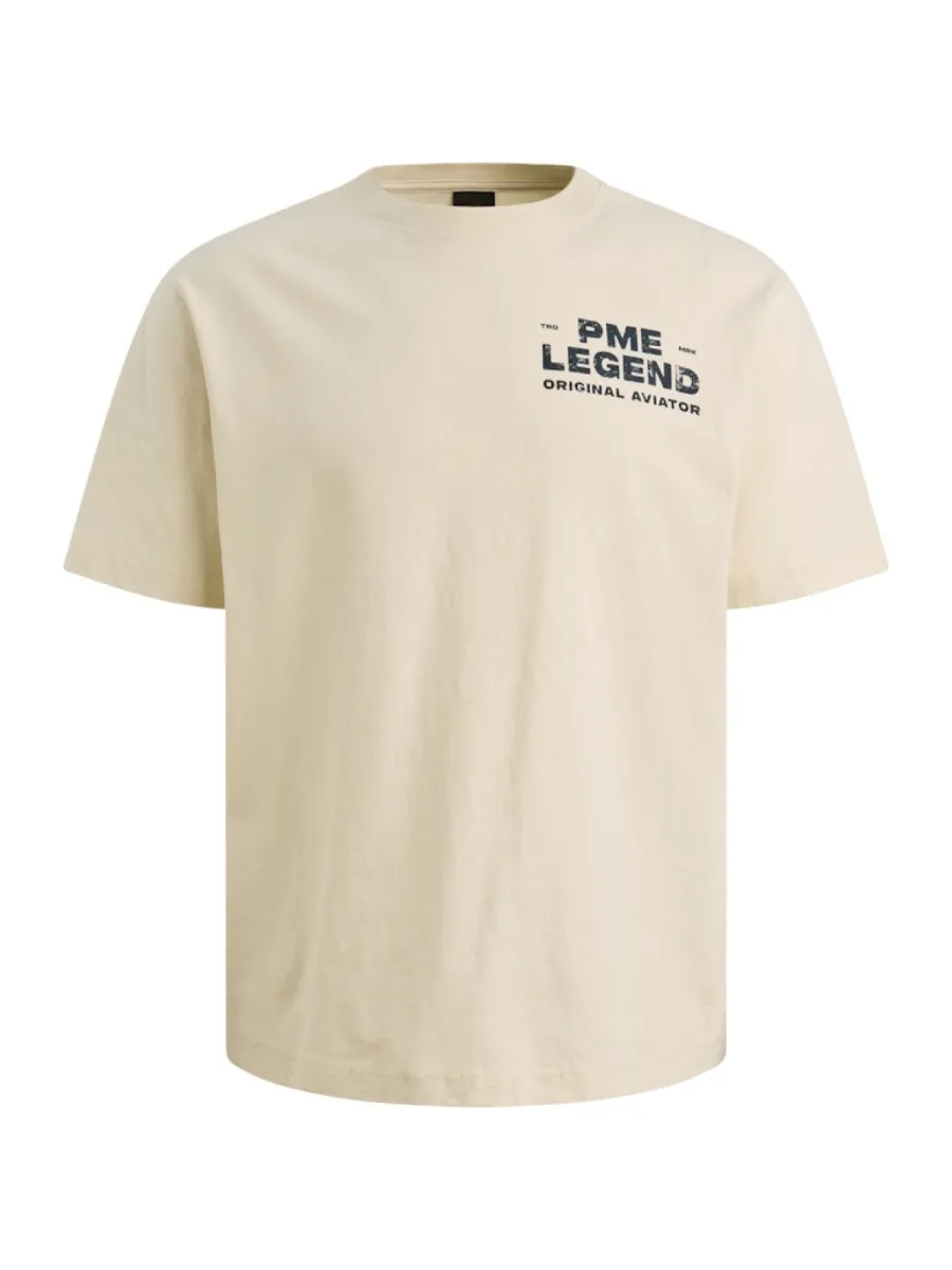 PME LEGEND-Short sleeve r-neck heavy open end-PTSS2606577-7013 Bone white-WIT