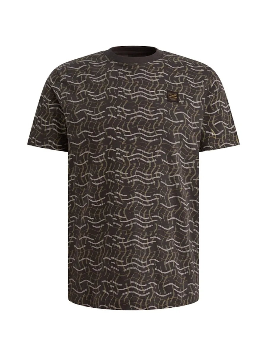 PME LEGEND-Short sleeve r-neck slub jersey aop-PTSS2606557-9140 Obsidian-PAARS