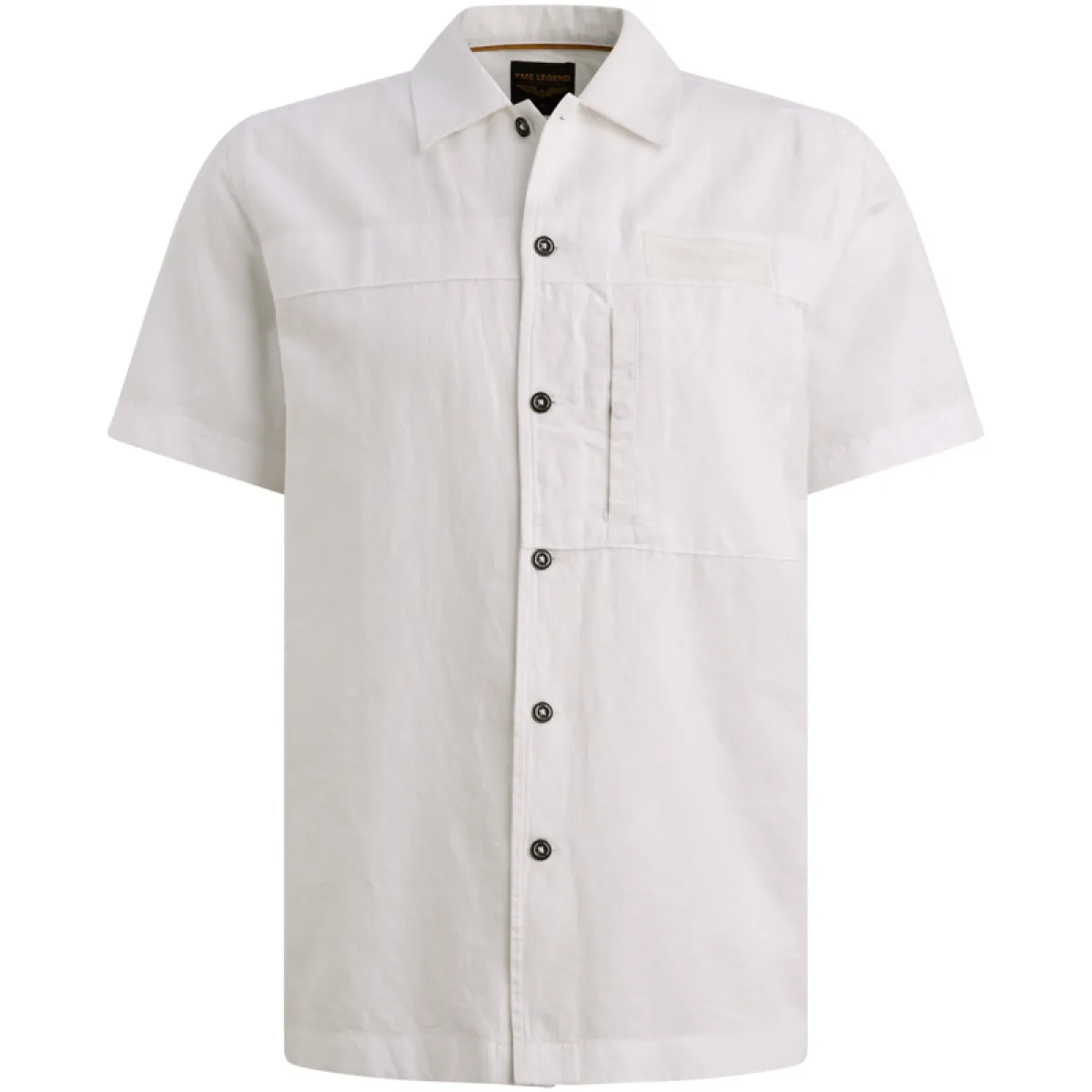 PME LEGEND-Short Sleeve Shirt Cotton/linen ga-PSIS2605236-7003 Snow white-WIT