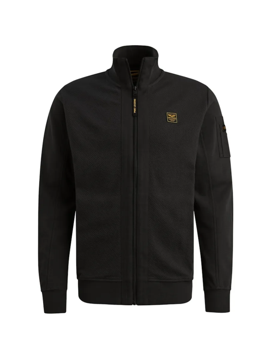 PME LEGEND-Zip jacket jacquard structure-PSW2606426-9140 Obsidian-PAARS