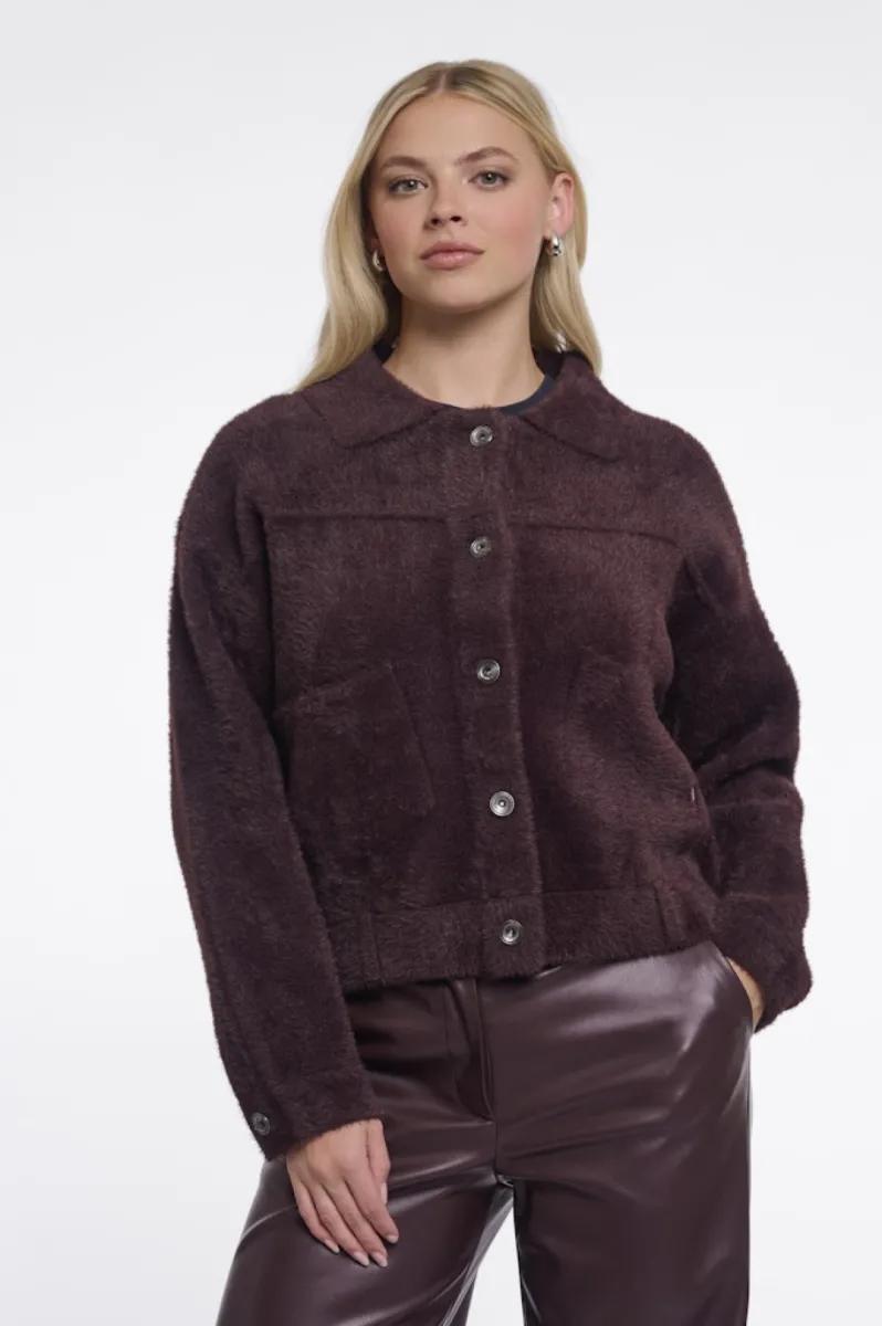 RINO & PELLE-Boxy Jacket-Bubbly.5002611-11122 Fudge Cloak-BRUIN