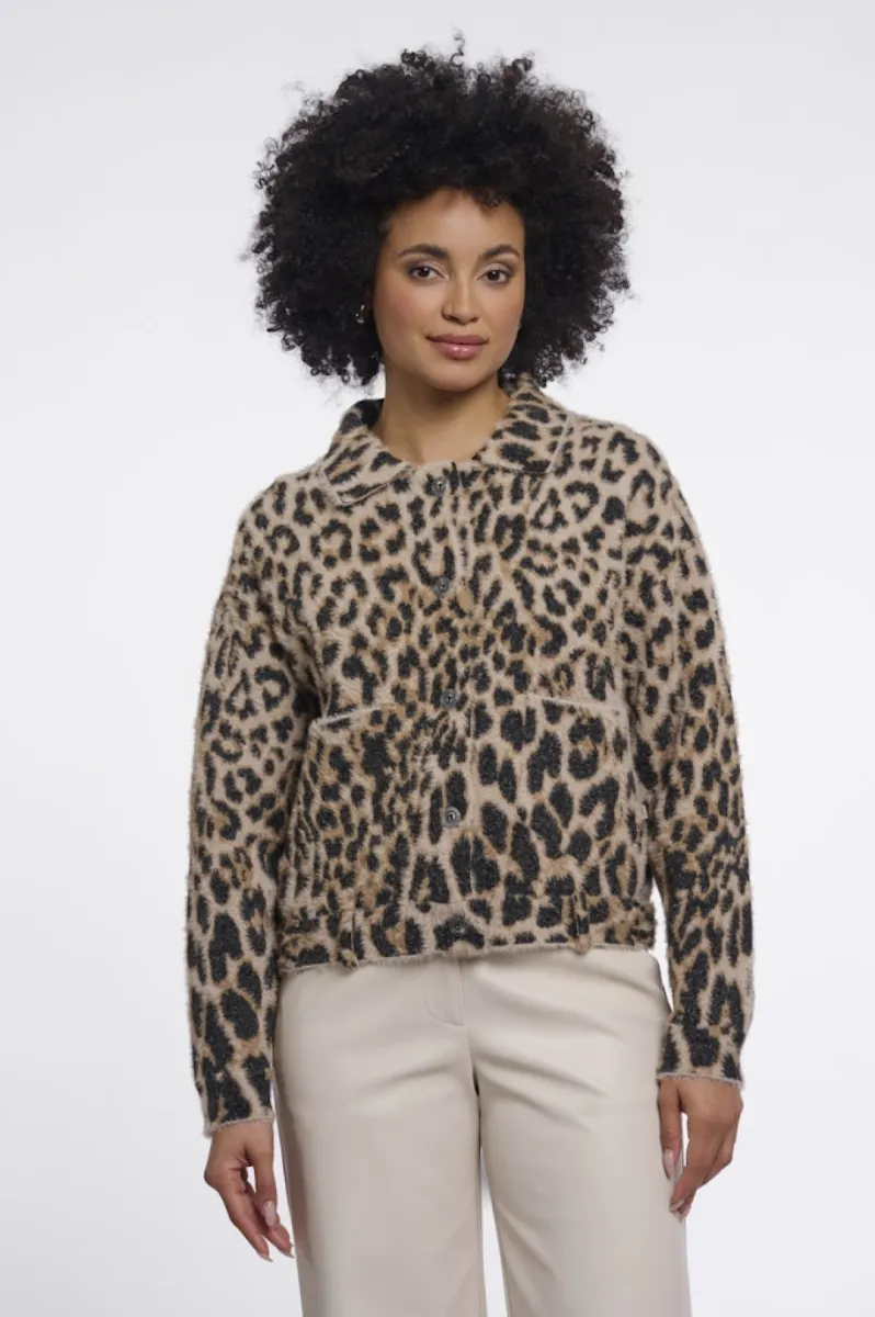 RINO & PELLE-Boxy Jacket-Bubbly.5012611-10307 Light Leopard-BRUIN COMBINATIES