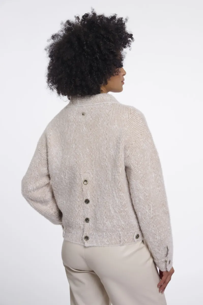 RINO & PELLE-Boxy Jacket-Bubbly.5012611-11152 Beige Herringbone-BEIGE