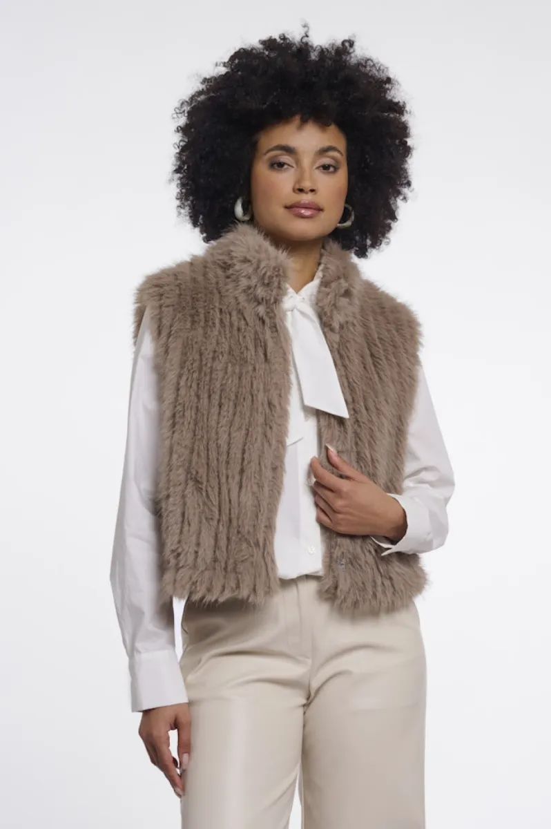 RINO & PELLE-Waistcoat With Closure-Dava.7002611-11100 Mocha Latte-MOKKA