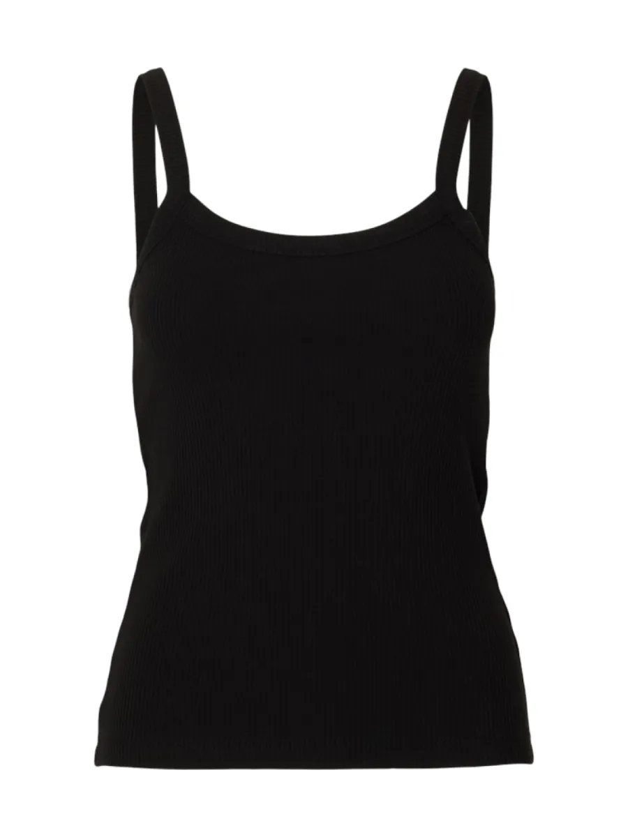 Selected Femme-SLWCELICA ANNA STRAP TANK TOP NOOS-16093261-Black-BLACK