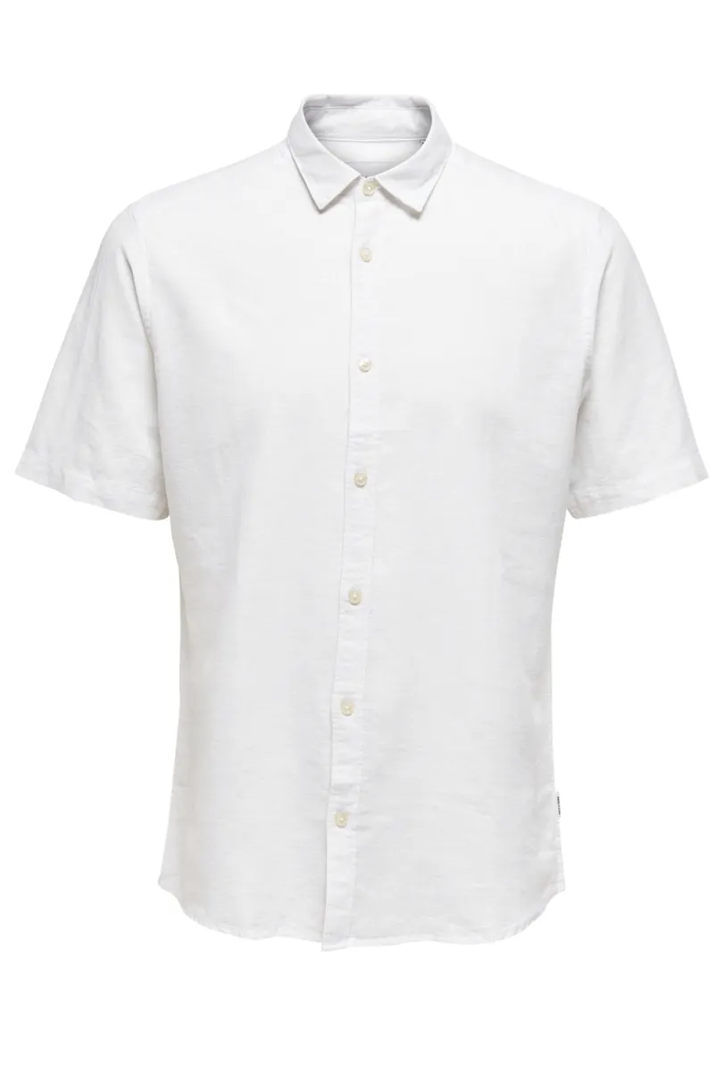 SONS-ONSCAIDEN LIFE SS SOLID LINEN BLEND-22009885-White-WIT