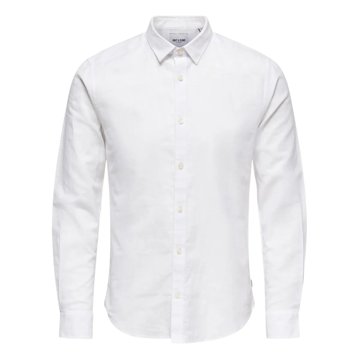 SONS-ONSCAIDEN LS SOLID LINEN SHIRT NOOS-22012321-White-WIT