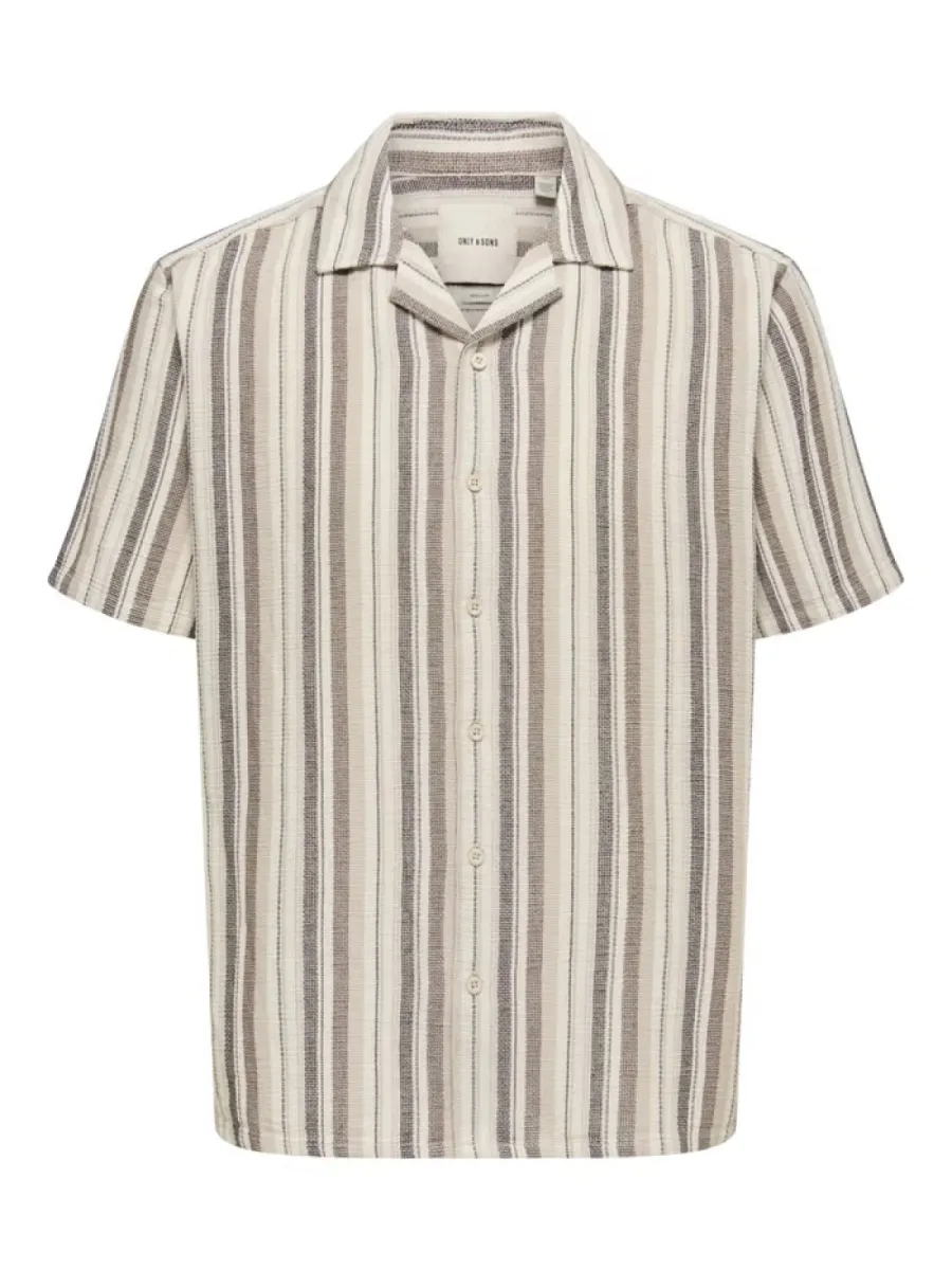 SONS-ONSTREV LIFE REG STRIPE SS SHIRT NO-22025659-Gardenia-BRUIN