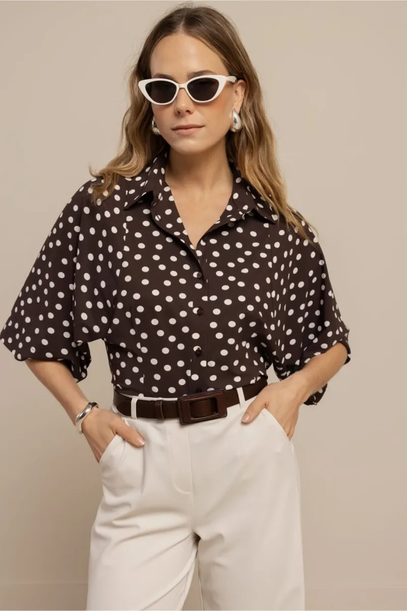 studio-anneloes-fabienne-dot-blouse-13937-8717-espresso-ecru-cafe-2 STUDIO ANNELOES-Fabienne dot blouse-13937-8717 Espresso/ecru-CAFE