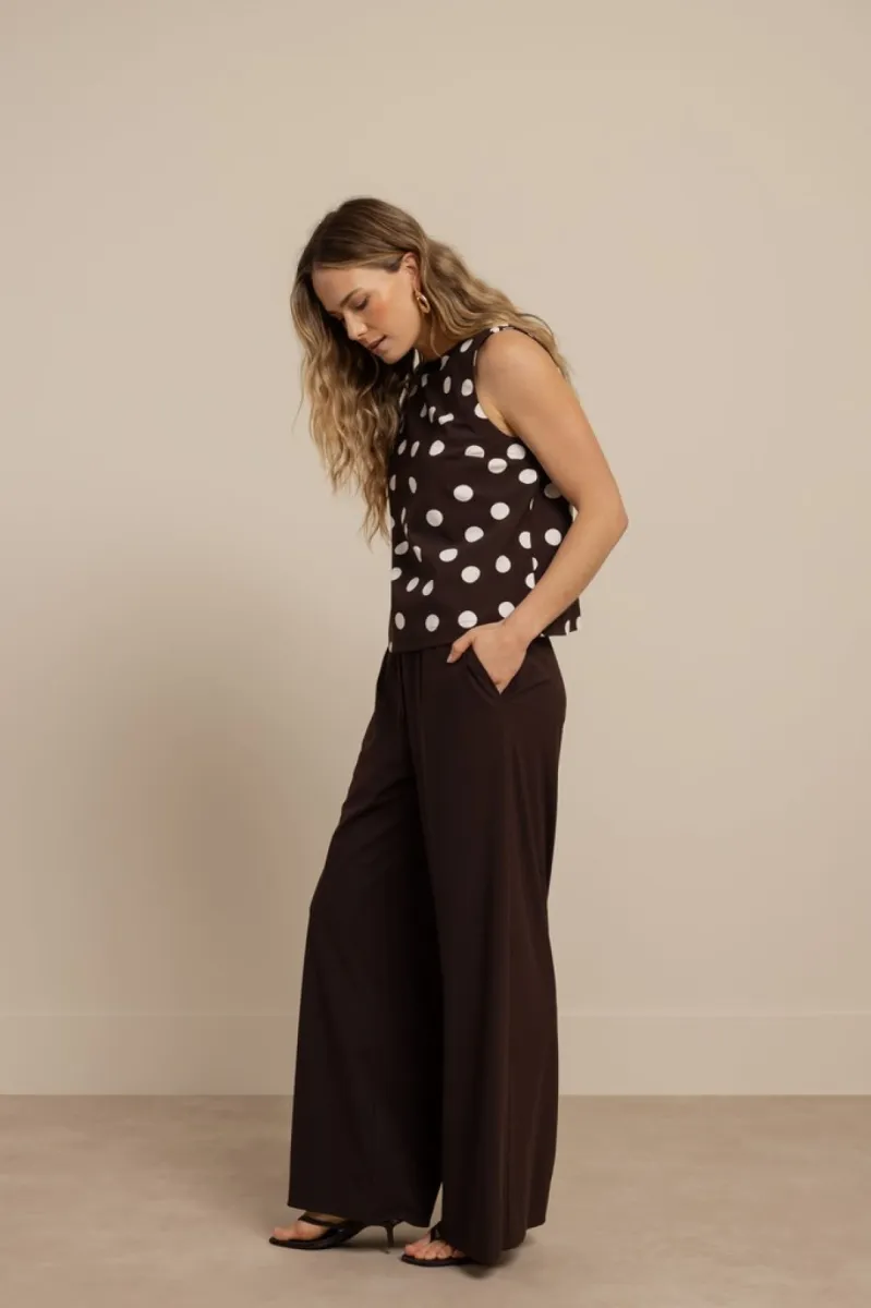 STUDIO ANNELOES-Grace trousers-13931-8700 Espresso-CAFE