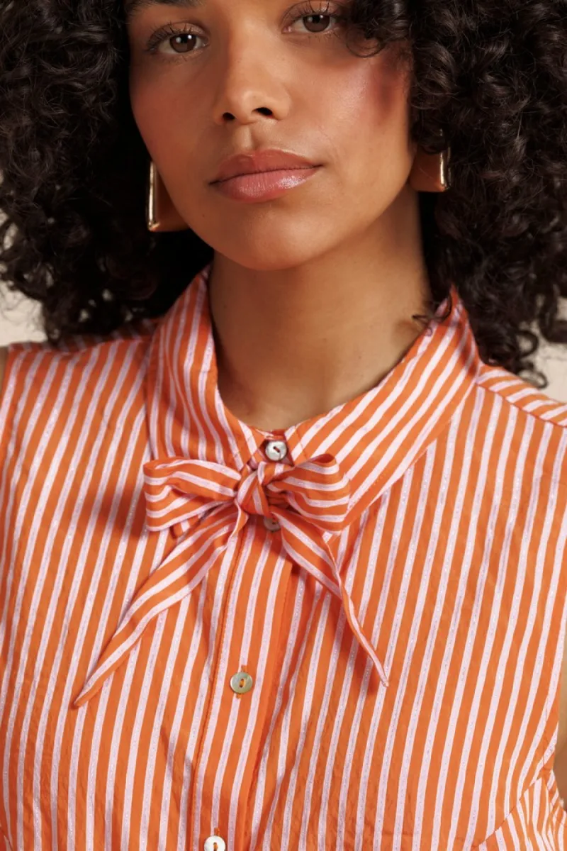 studio-anneloes-kimmy-stripe-poplin-blouse-13907-2644-orchid-orange-pop-pink-oranje-3 STUDIO ANNELOES-Kimmy stripe poplin blouse-13907-2644 Orchid orange/pop pink-ORANJE
