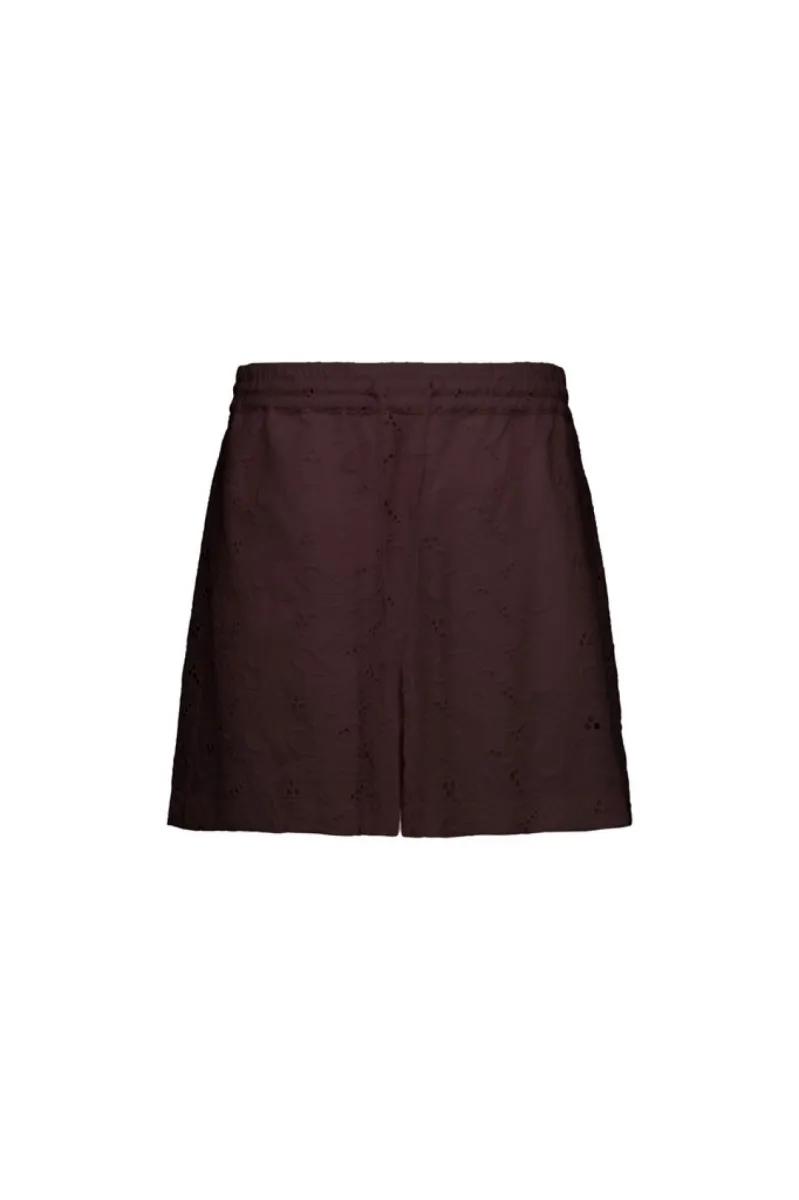 STUDIO ANNELOES-Zena broderie shorts-13941-8700 Espresso-CAFE