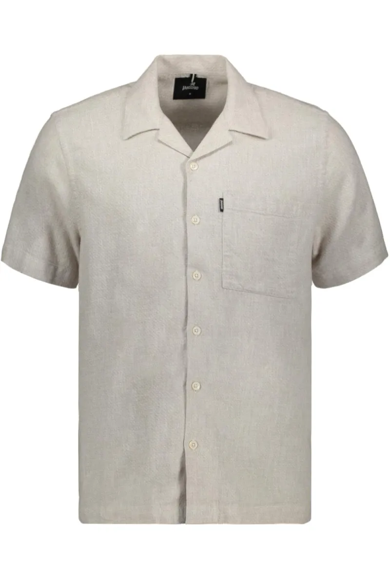 Vanguard-Short Sleeve Shirt Linen Cotton bl-VSIS2605283-8265 Pure cashmere-BEIGE