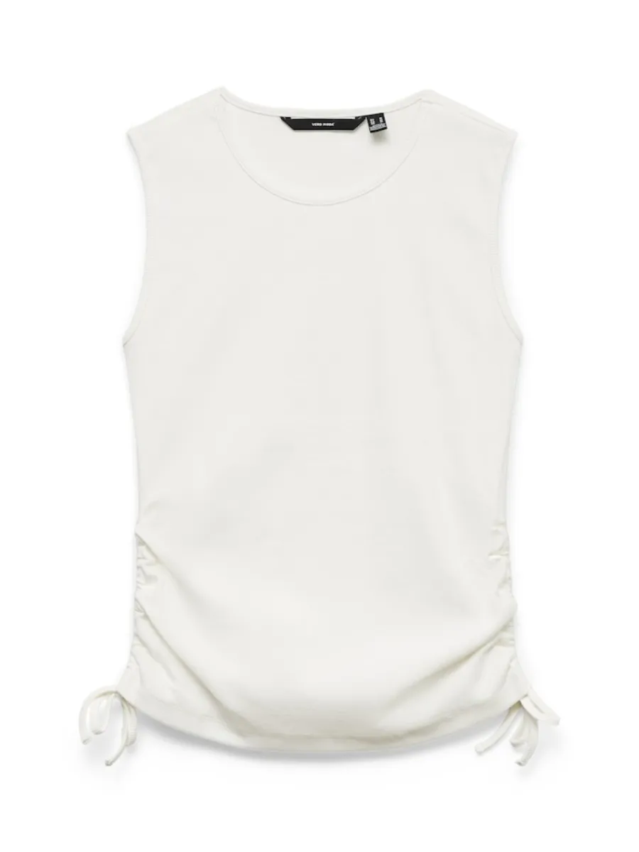 VERO MODA-VMKENNEDY SL O-NECK TOP JRS-10345801-Snow White-OFF WHITE
