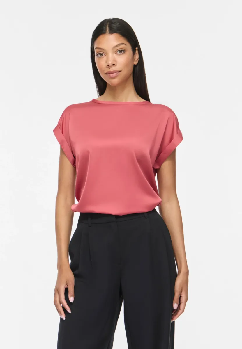VILA-VIJOSA S/S TOP - NOOS-14101663-Holly Berry-FRAMBOOS