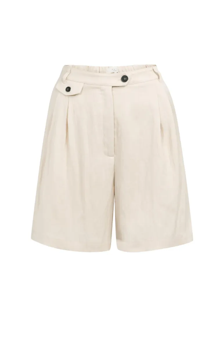 YAYA-Geweven bermudashorts; Lyocell/Rayon Silk/Polyamide; 99067-01-321032-605-99067-ECRU