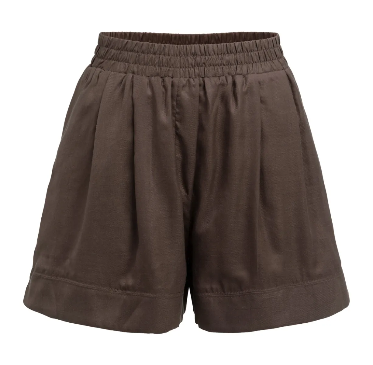 YAYA-Geweven short met hoge taille; Lyocell; 99074-01-321038-606-99074-BRUIN