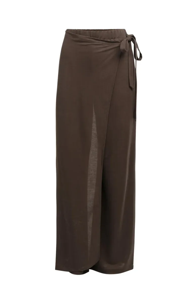 YAYA-Jerseybroek met wijd model en; Lyocell/Polyamide; 99074-01-309199-606-99074-BRUIN