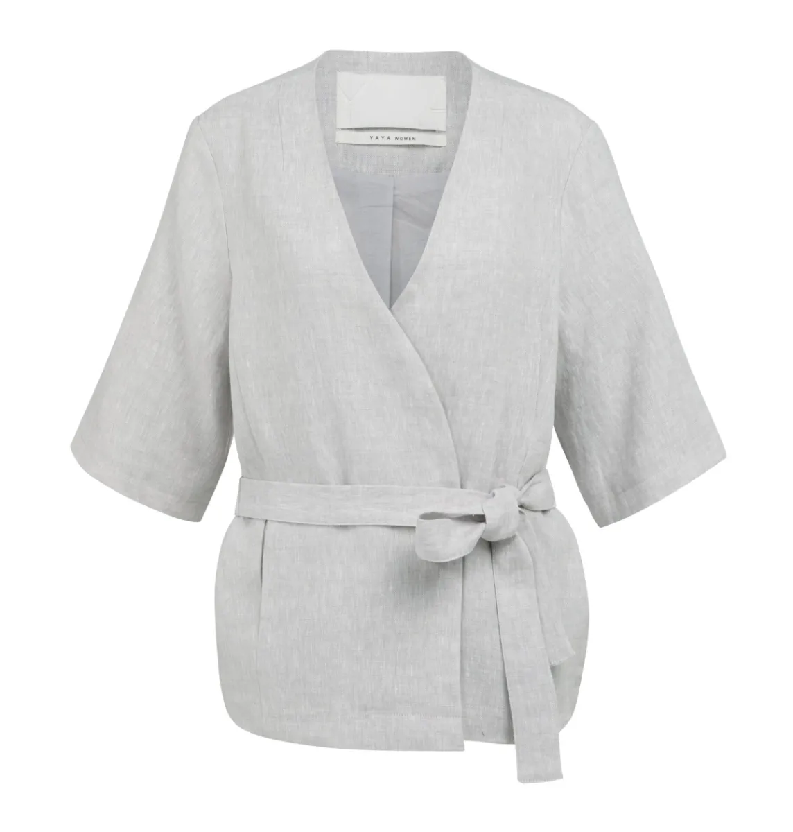 YAYA-Wikkeljack van linnenmix met c; Linen; 441092-02-001078-606-441092-GRIJS