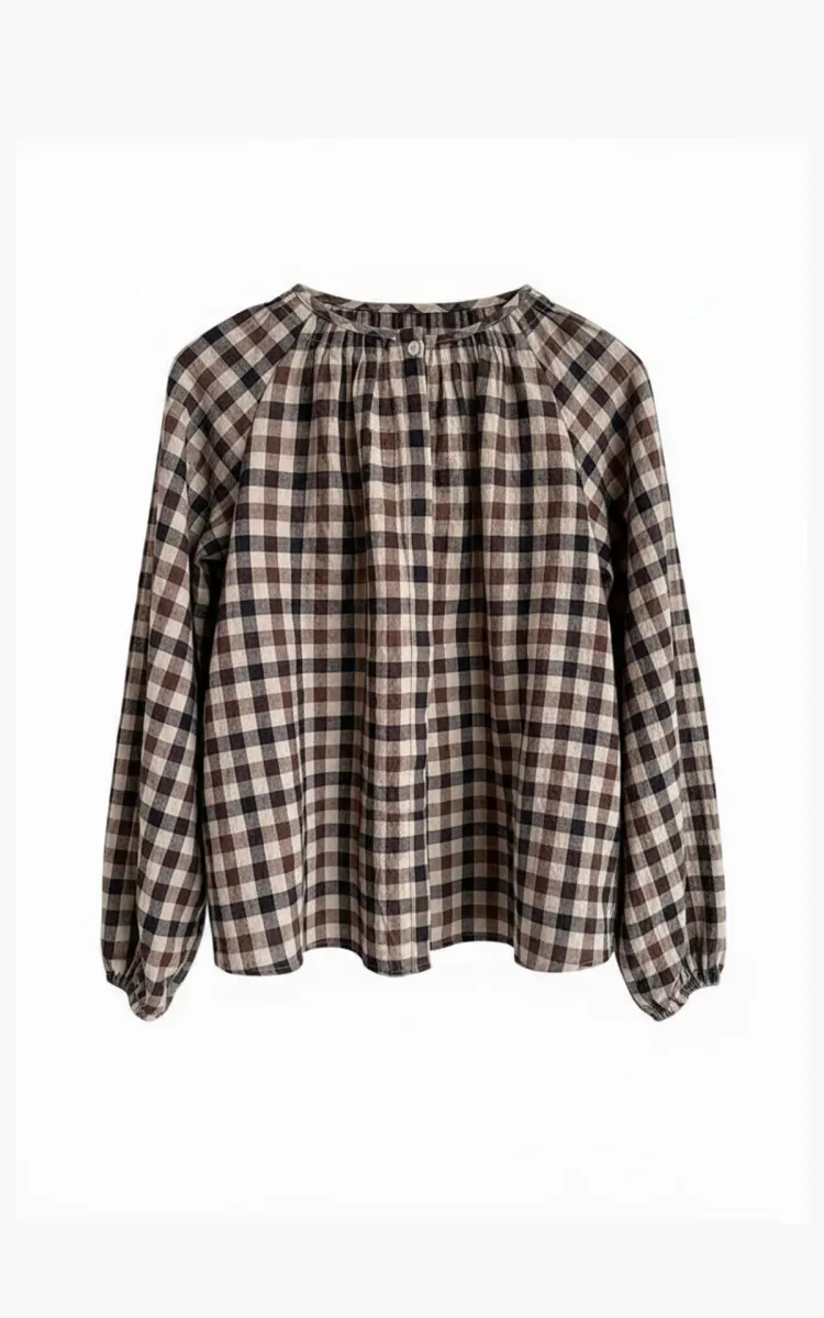 Aimee The Label--Peer-Brown/black/sand check-BRUIN