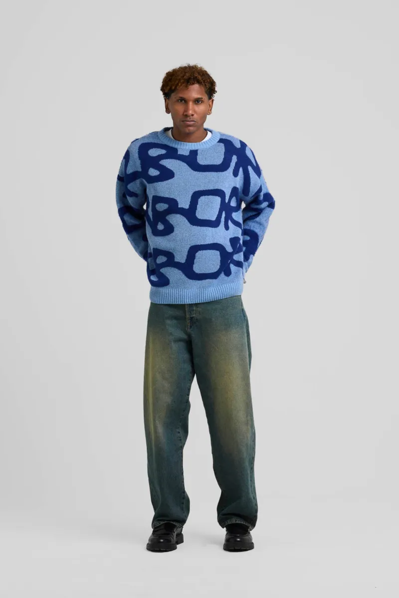 Arbor antwerp--Big logo arbor alpaca knit blu--BLAUW