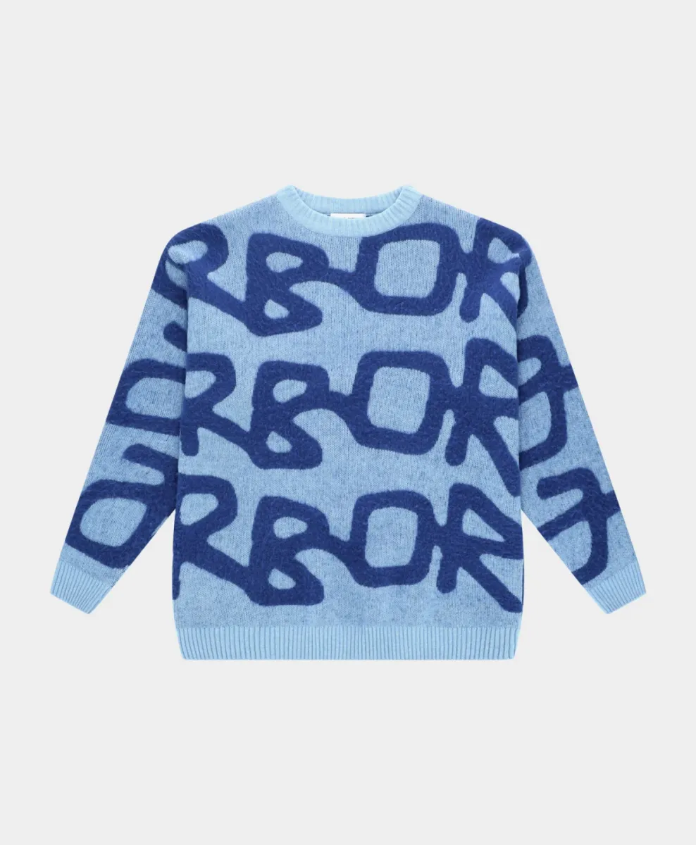 Arbor antwerp--Big logo arbor alpaca knit blu--BLAUW
