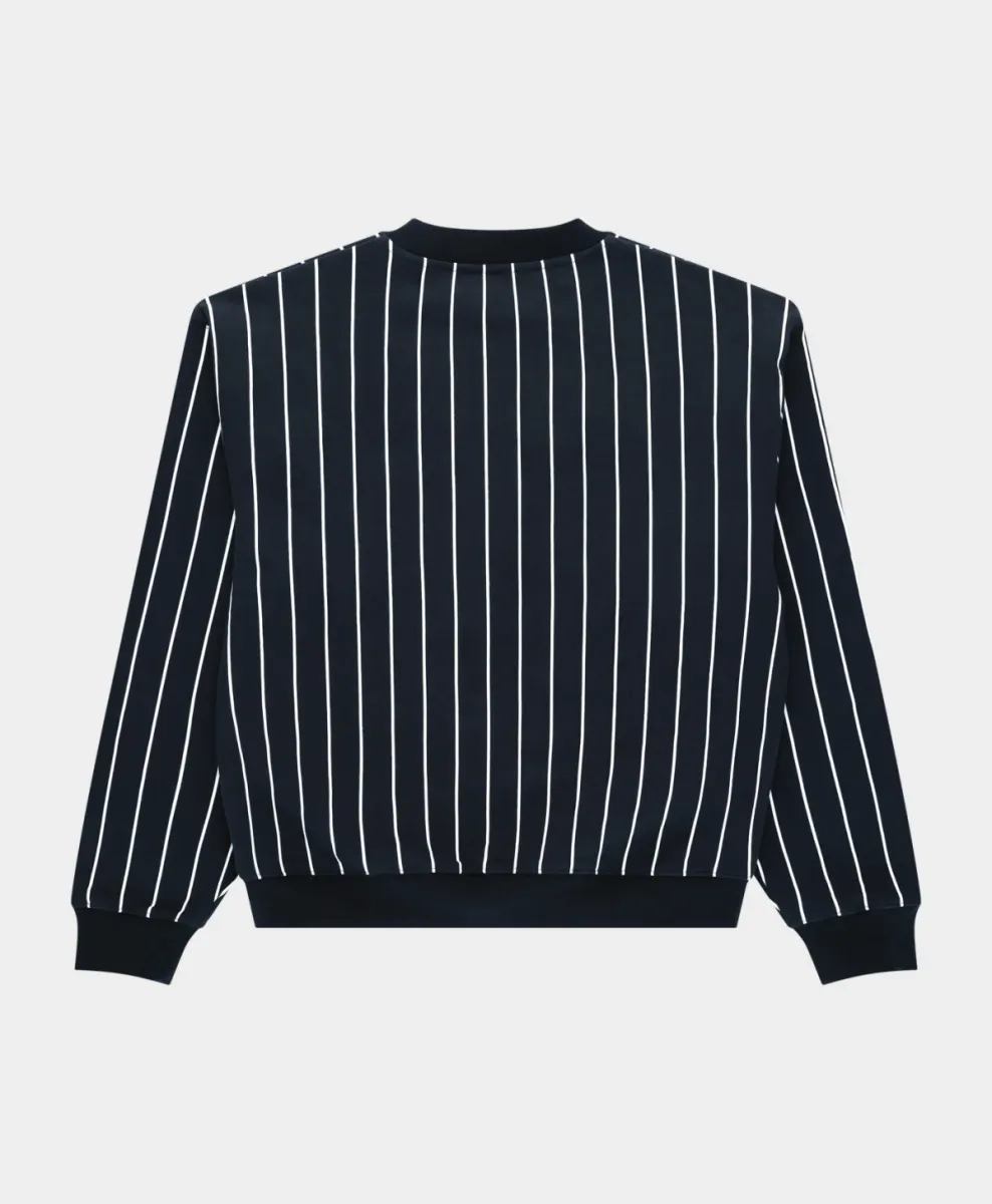 Arbor antwerp--Vertical lines crewneck blue--NAVY