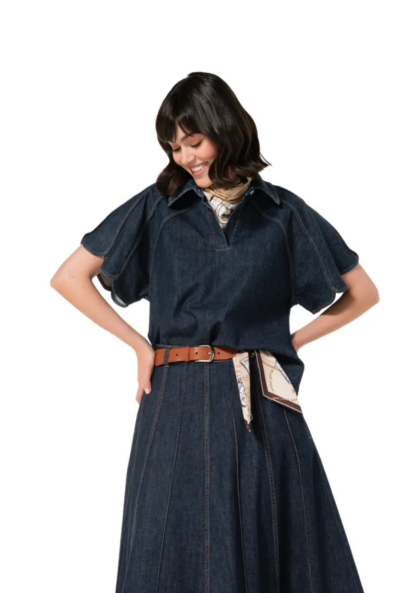 CAROLINE BISS--4615-23 Jeans dark blue-DONKER DENIM