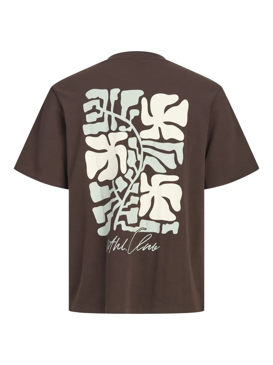 JACK & JONES-JCOABSTRACT FLOWER BACK PRINT TEE S-12311589-Java-ROOD