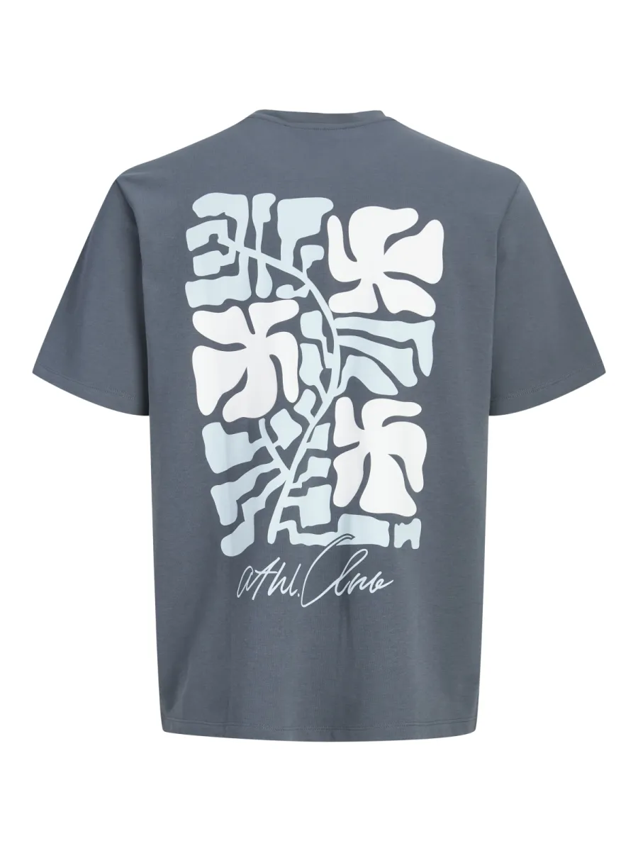 JACK & JONES-JCOABSTRACT FLOWER BACK PRINT TEE S-12311589-Turbulence-GRIJS