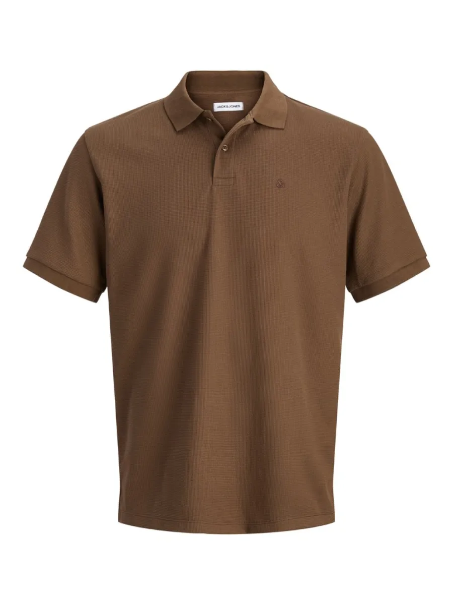 JACK & JONES-JJEAUSTIN POLO SS NOOS-12268130-Cocoa-CHOCOLADE