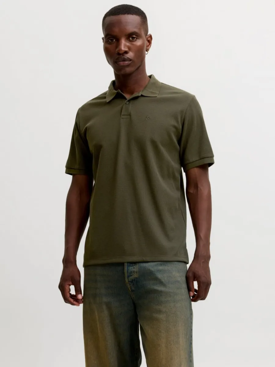 JACK & JONES-JJEAUSTIN POLO SS NOOS-12268130-Rosin-GROEN