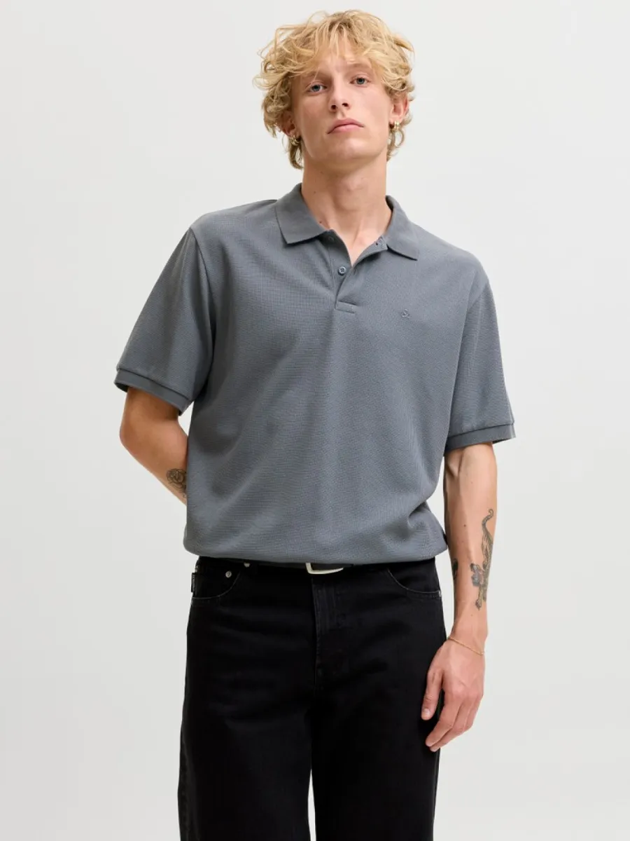 JACK & JONES-JJEAUSTIN POLO SS NOOS-12268130-Turbulence-GRIJS