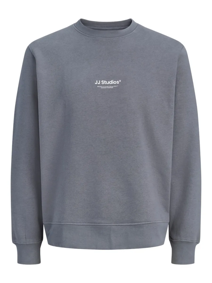 JACK & JONES-JJESOHO SWEAT CREW NECK NOOS-12278791-Turbulence-GRIJS