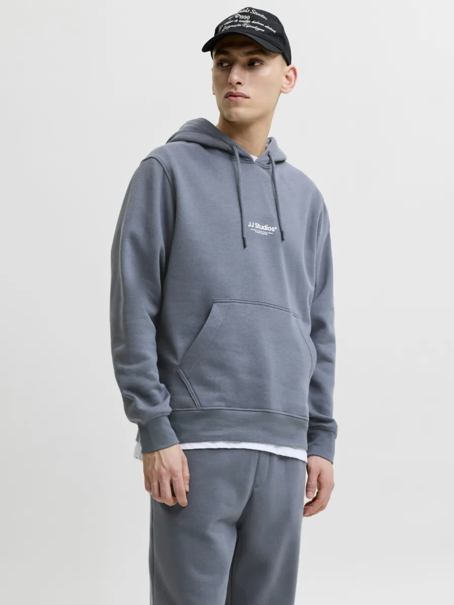 JACK & JONES-JJESOHO SWEAT HOOD NOOS-12278789-Turbulence-GRIJS