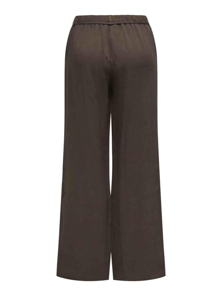 JDY-JDYFINN MW BELT WIDE PANT WVN-15376492-Coffee Bean-CAFE