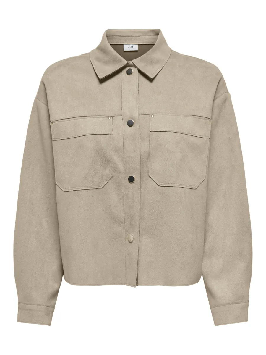 JDY-JDYJULLE L/S FAKE SUEDE SHIRT JRS N-15360680-Oxford Tan-HUID