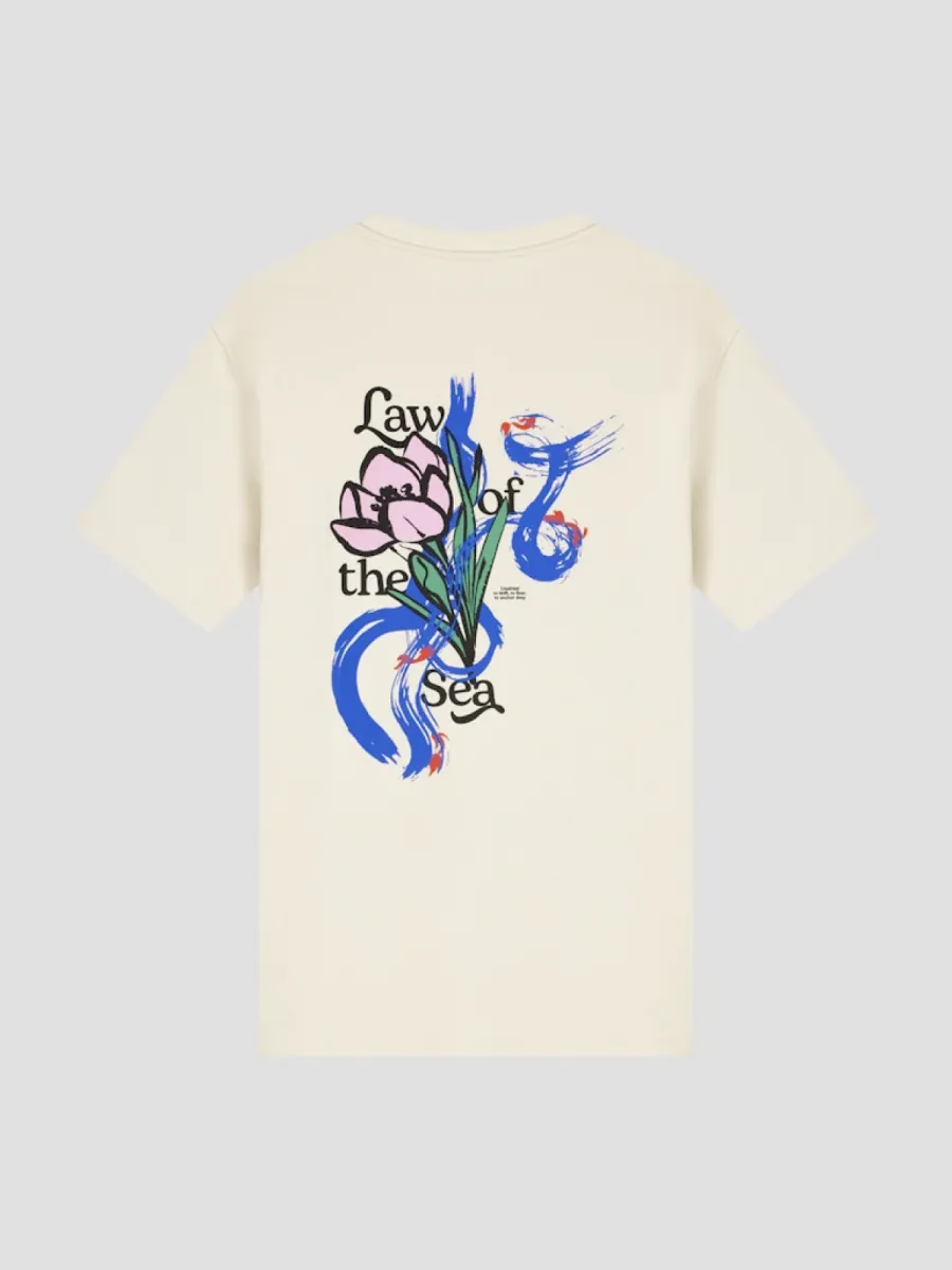 Law of the Sea-Life flow artwork t-shirt-10531-903 Almond milk-OFF WHITE