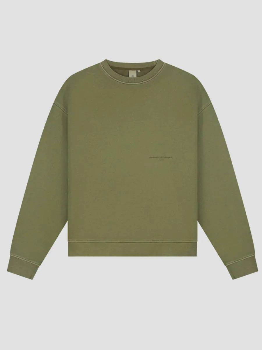 Law of the Sea-Torria garment dyed crewneck sweat-10518-420 Martini olive-OLIJF