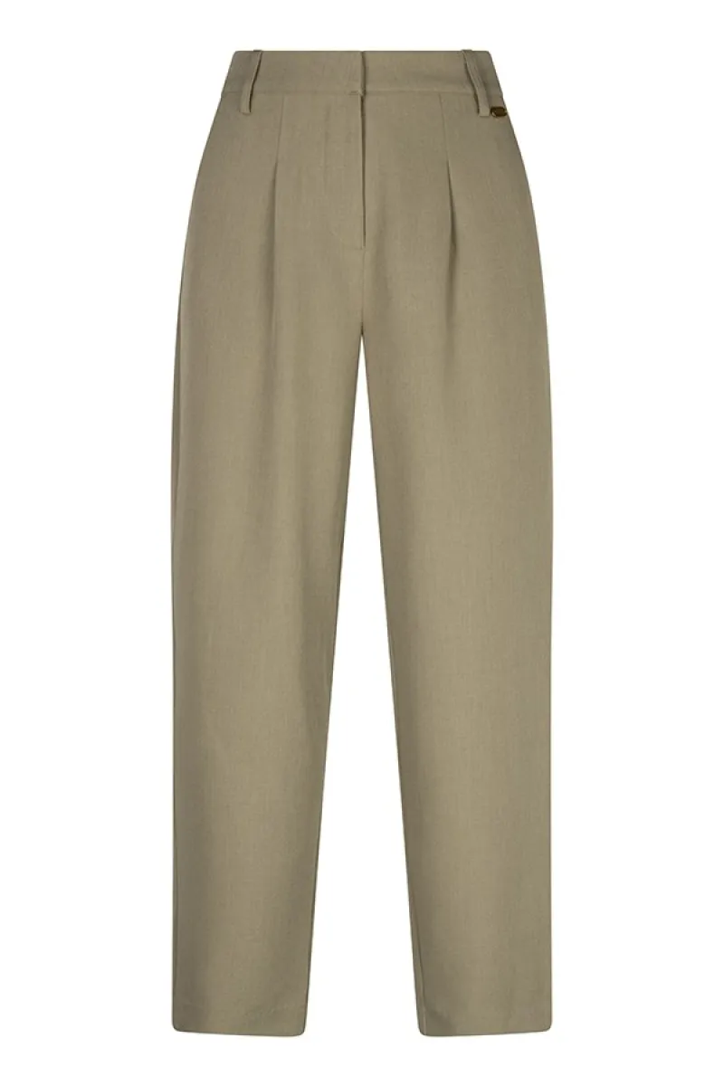 LOFTY MANNER-Pant helvi - High rise tapered-RH86.1-352 Kaki-KHAKI