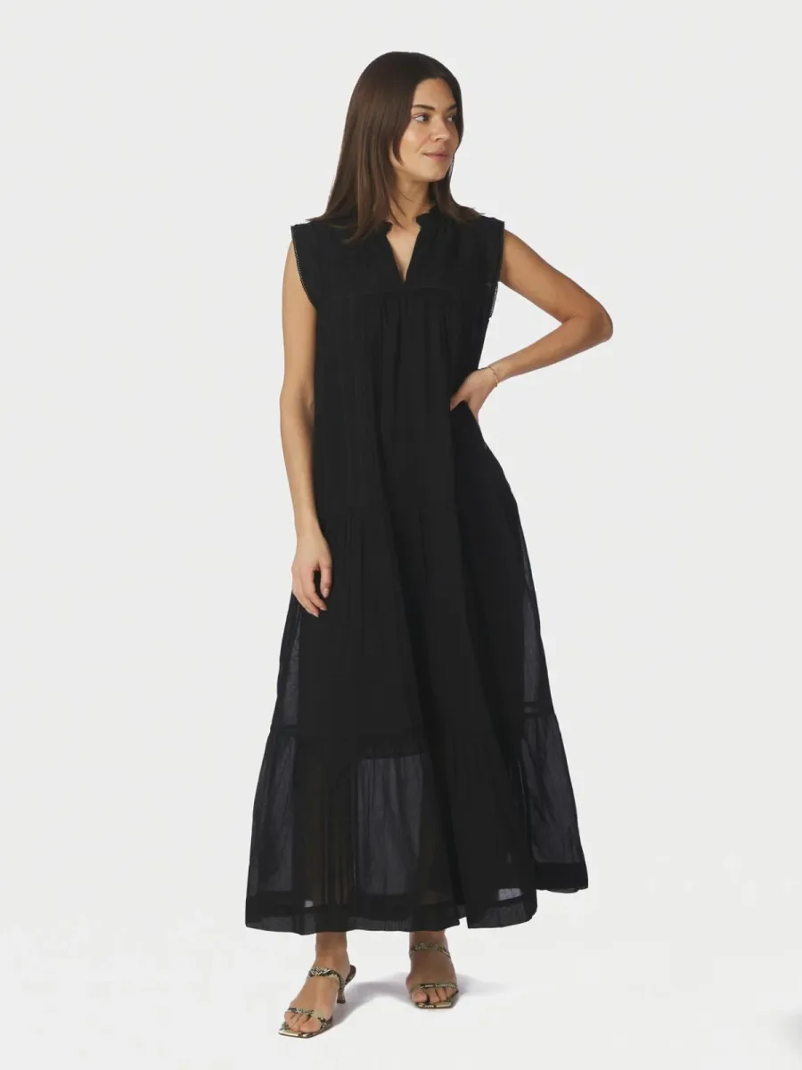 Neo Noir-Veana S Voile Maxi Dress-169064-100 Black-ZWART
