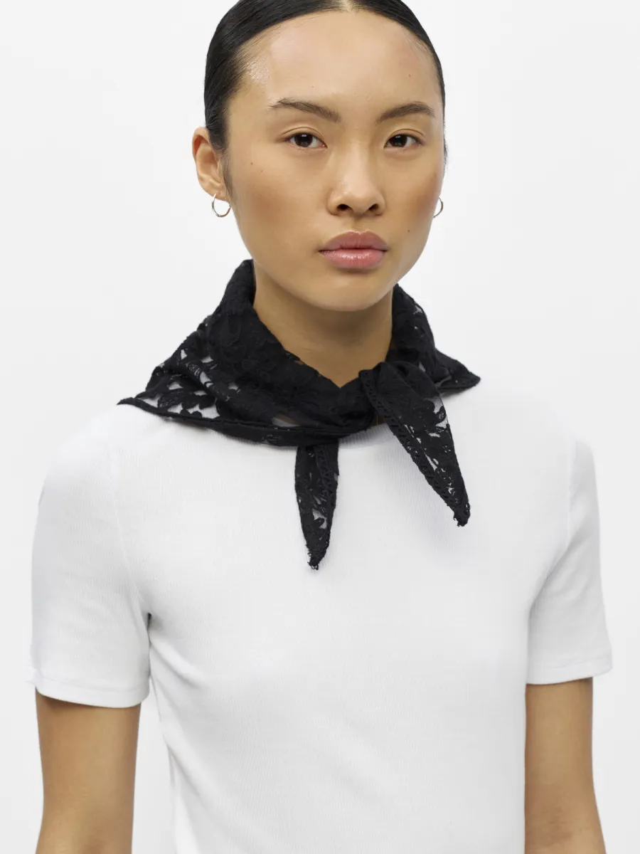 OBJECT-OBJALICE LACE SCARF REP-23049768-Black-BLACK