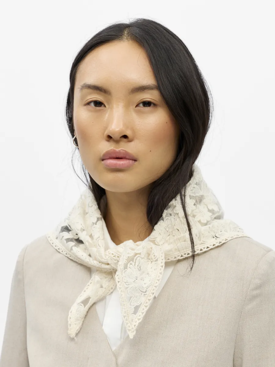 OBJECT-OBJALICE LACE SCARF REP-23049768-White-WIT