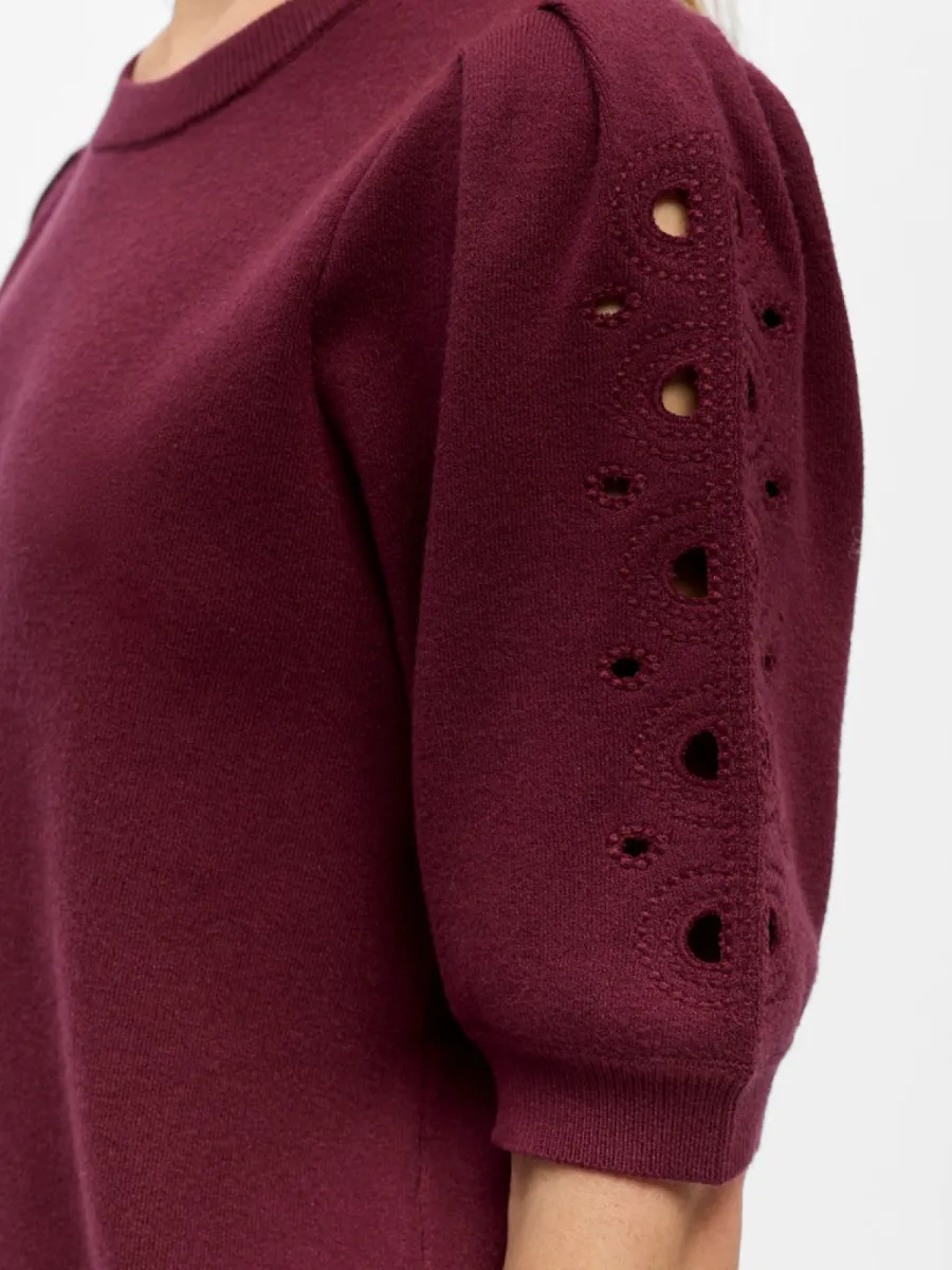 object-objyuki-s-s-re-knit-pullover-noos-23047215-windsor-wine-bordeaux-4 OBJECT-OBJYUKI S/S RE KNIT PULLOVER NOOS-23047215-Windsor wine-BORDEAUX