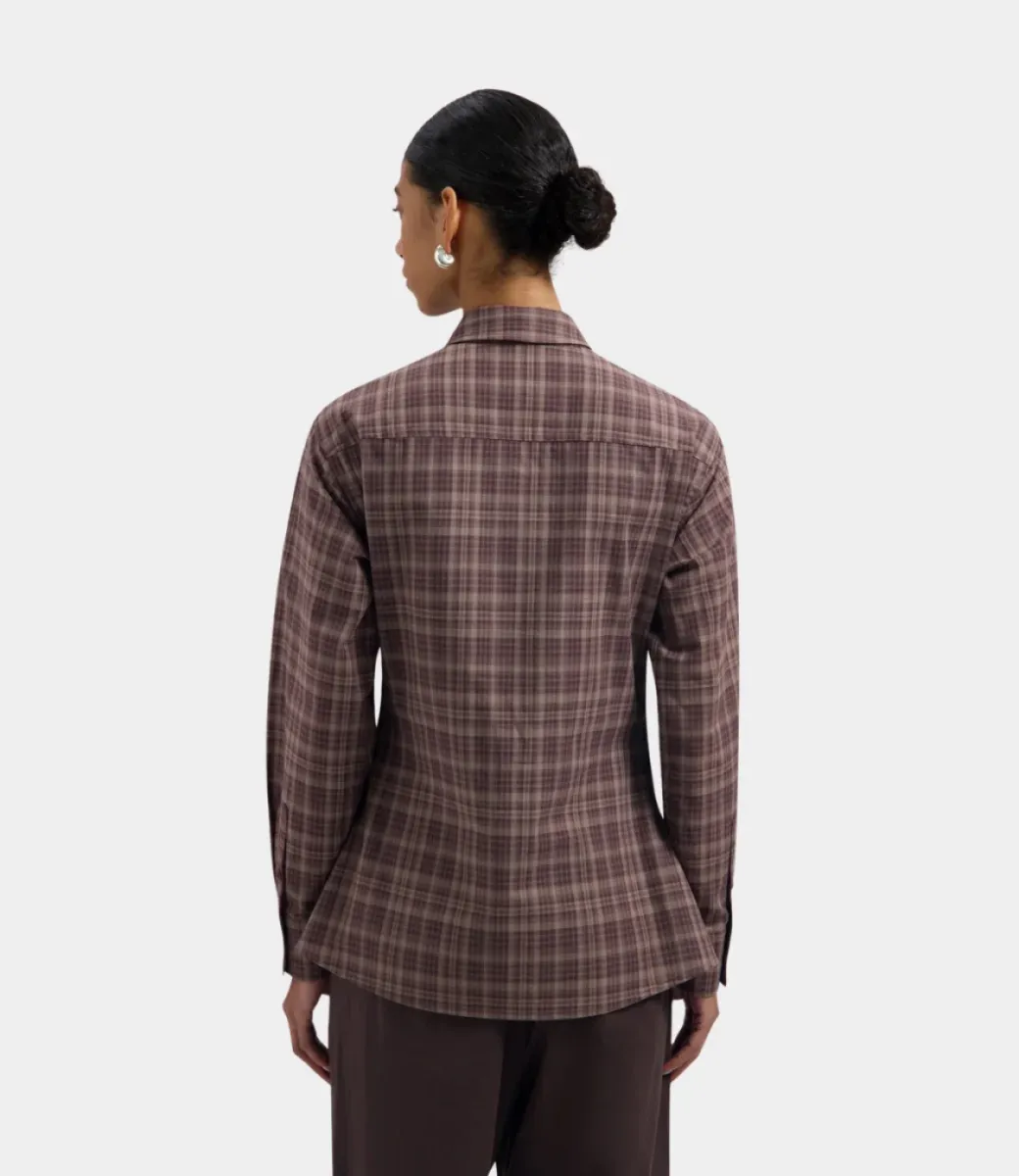 olaf-checked-fitted-shirt-w260302-chocolate-plum-chocolade-2 Olaf-Checked fitted shirt-W260302-Chocolate plum-CHOCOLADE