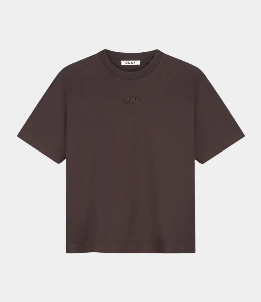 Olaf-Retro logo boxy tee-W260102-Chocolate plum-CHOCOLADE