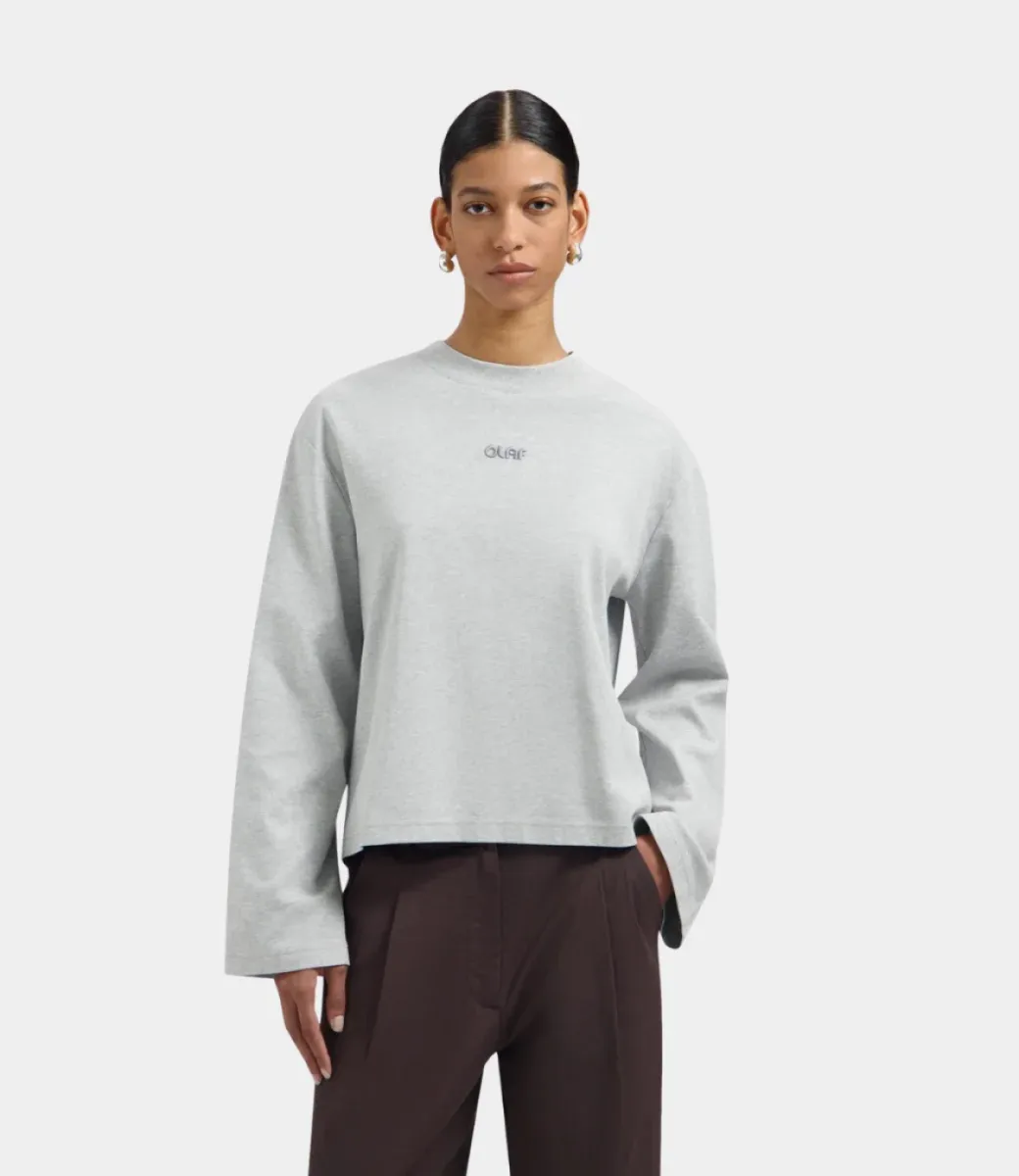 olaf-retro-logo-ls-tee-w260108-heather-grey-grijs-1 Olaf-Retro logo LS tee-W260108-Heather grey-GRIJS
