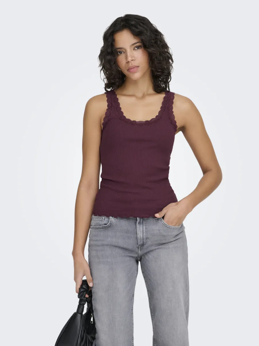 ONLY-ONLSARA SHARAI TANK TOP JRS NOOS-15345994-Burgundy-BORDEAUX